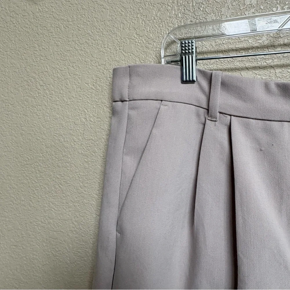 Abercrombie Sloane Tailored Wide Leg Pants 16 Short Light Beige Office High Rise - Picture 6 of 11